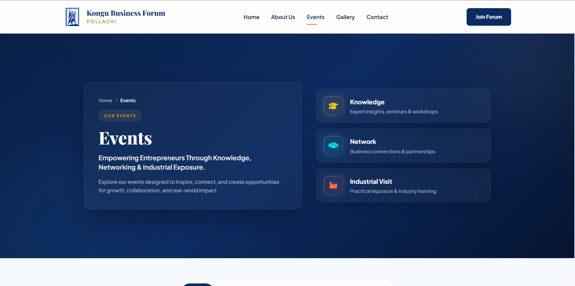 Events page hero